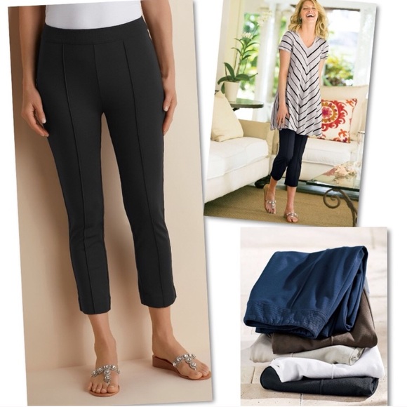 Soft Surroundings Pants - SOFT SURROUNDINGS BLACK CROPPED LEGGINGS PANTS 1X